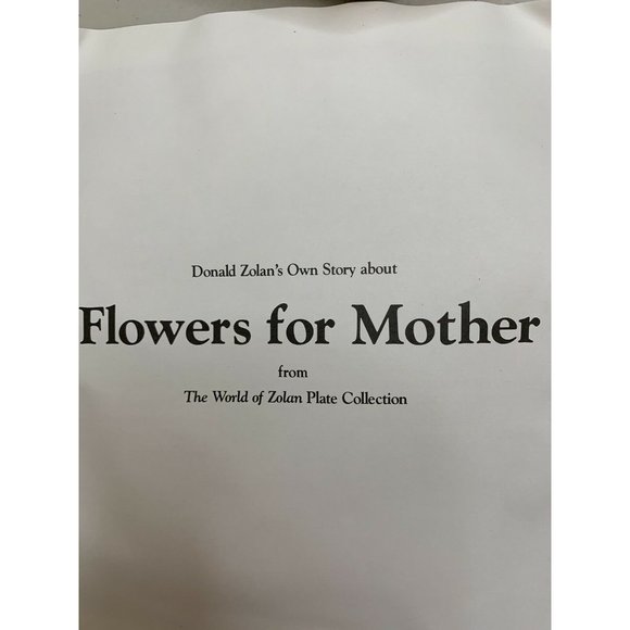 The World of Zolan 8" Plate Collection Flowers For Mother COA Hamilton Collectio - Picture 5 of 7